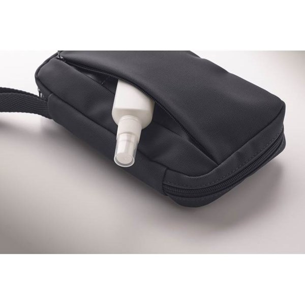 Obrázky: Modrá toaletní taštička 600D RPET, Obrázek 6