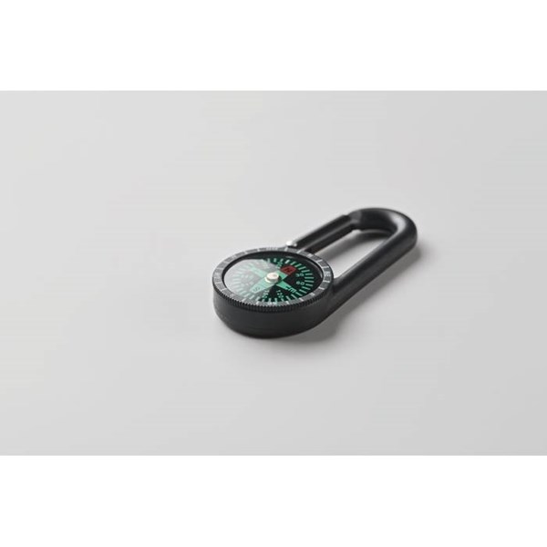 Obrázky: Malý plastový kompas s karabinkou, černý, Obrázek 5