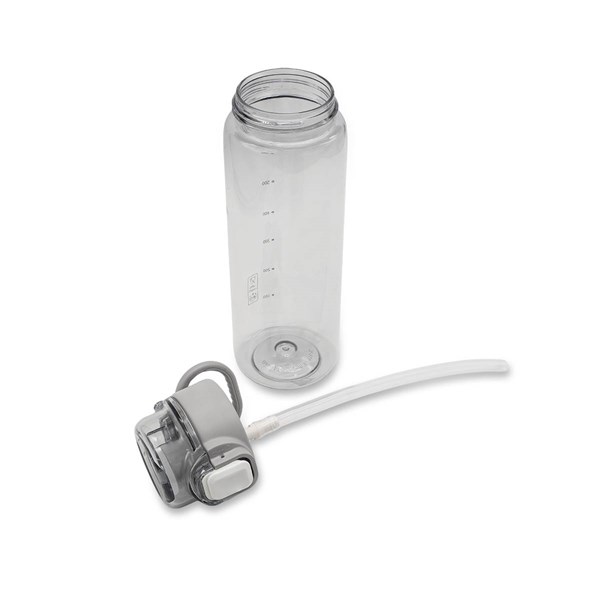 Obrázky: Lahev na pití 800 ml s brčkem, šedá, Obrázek 4