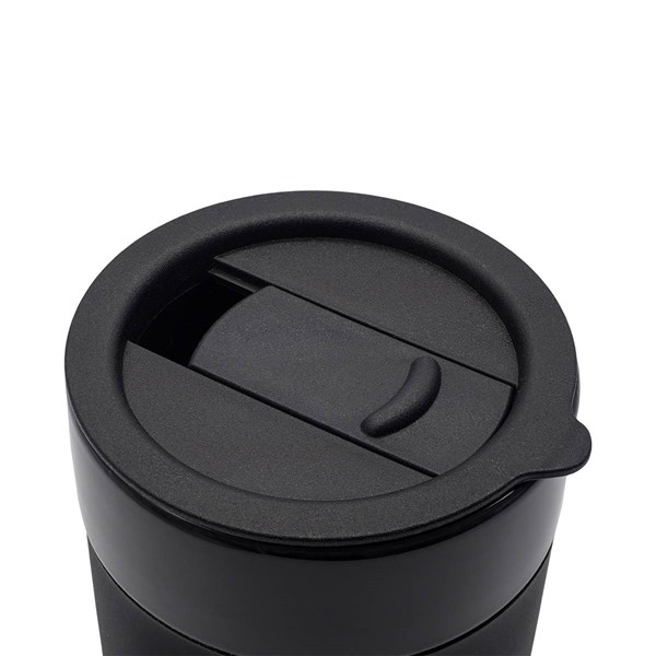 Obrázky: Keram. hrnek 370ml, povrch a víčko silikon,černá, Obrázek 6