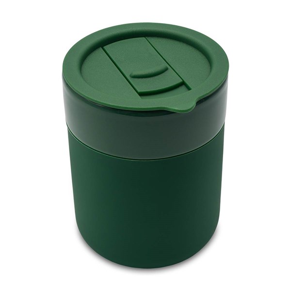 Obrázky: Keram. hrnek 370ml, povrch a víčko silikon, zelená, Obrázek 5