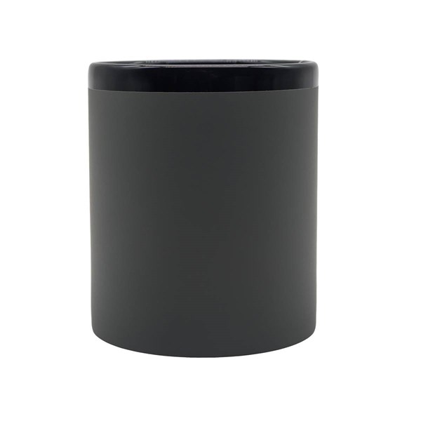 Obrázky: Keram. hrnek soft-touch 350ml,černý okraj, šedá, Obrázek 2