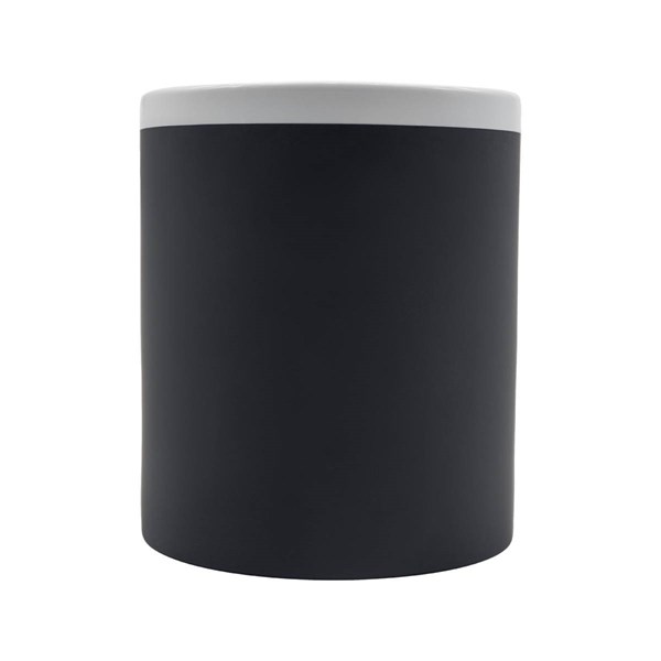 Obrázky: Keram. hrnek soft-touch 350ml, bílý okraj, černá, Obrázek 2