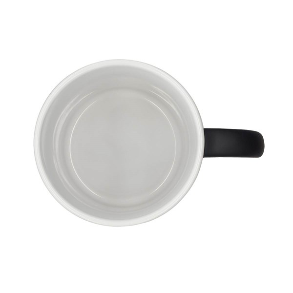 Obrázky: Keram. hrnek soft-touch 350ml, bílý okraj, černá, Obrázek 3