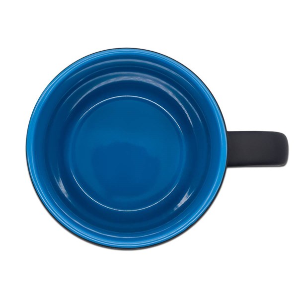 Obrázky: Keram. hrnek 345ml pro laser barev. loga, modrá