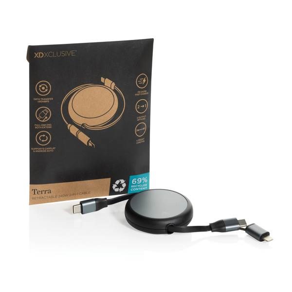 Obrázky: Recyklovaný hliníkový zatahovací 2v1 kabel 240W, Obrázek 11