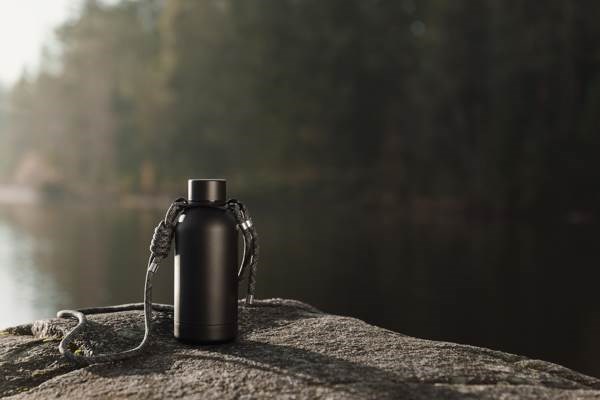 Obrázky: Nerez láhev VINGA z RCS s popruhem, 400ml, černá, Obrázek 8