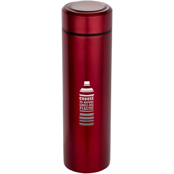 Obrázky: Dvoust. nerez láhev 450ml, čajové sítko, červená, Obrázek 3