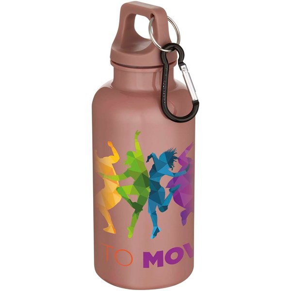 Obrázky: Plastová RCS láhev 400ml s karabinou, starorůžová, Obrázek 2