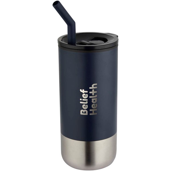 Obrázky: Termohrnek RCS 480ml, nerez brčko, tm. modrá, Obrázek 4