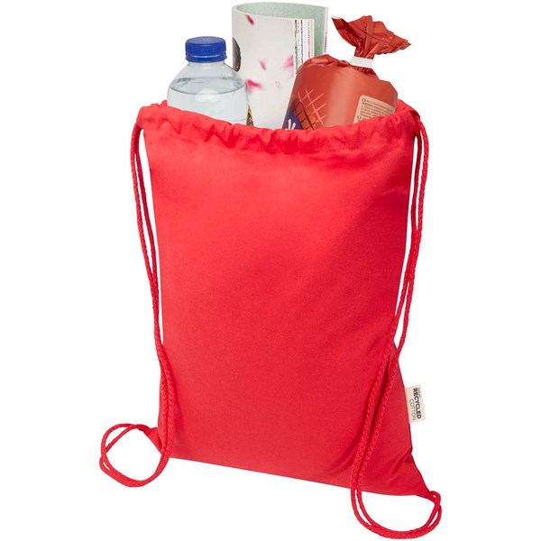 Obrázky: Stahovací batoh 180 g/m² z rec. GRS, červená, Obrázek 4