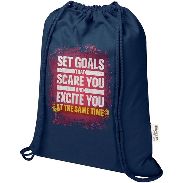 Obrázky: Stahovací batoh 180 g/m² z rec. GRS, tm. modrá, Obrázek 3