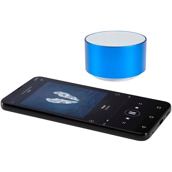 Obrázky: Modrý 3W Bluetooth® reproduktor z rec. hliníku, Obrázek 4