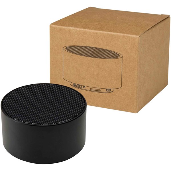 Obrázky: Černý 3W Bluetooth® reproduktor z rec. hliníku