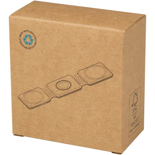 Obrázky: Černá skládací bezdrát.nabíječka 3v1/15W z rec. ABS, Obrázek 7