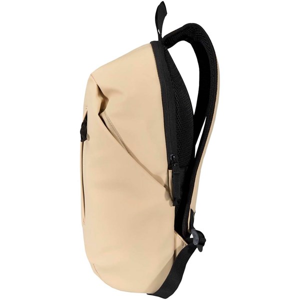 Obrázky: Béžový rolovací batoh 18L na notebook 15″ z PU kůže, Obrázek 8