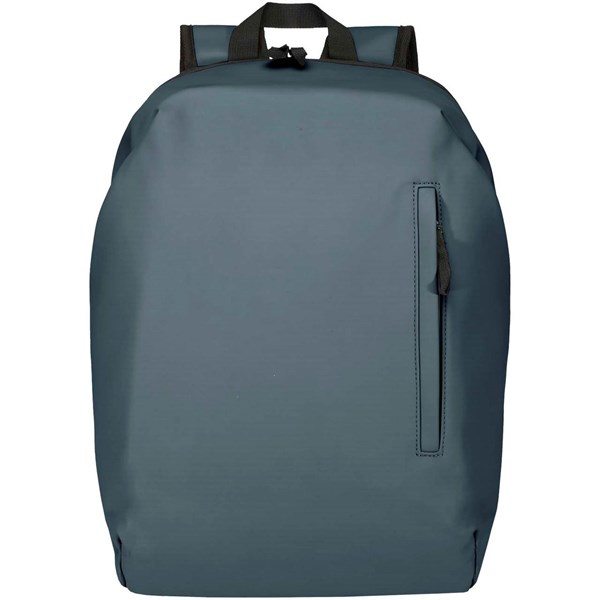 Obrázky: Modrý rolovací batoh 18L na notebook 15″ z PU kůže, Obrázek 6
