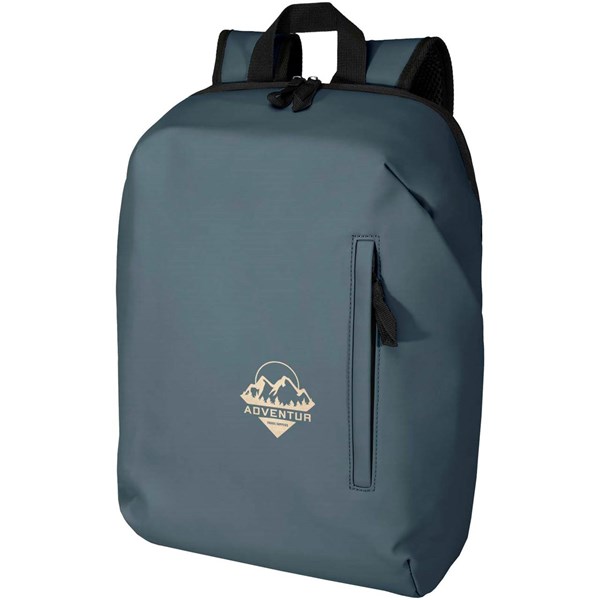 Obrázky: Modrý rolovací batoh 18L na notebook 15″ z PU kůže, Obrázek 9