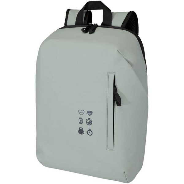 Obrázky: Šedý rolovací batoh 18L na notebook 15″ z PU kůže, Obrázek 9