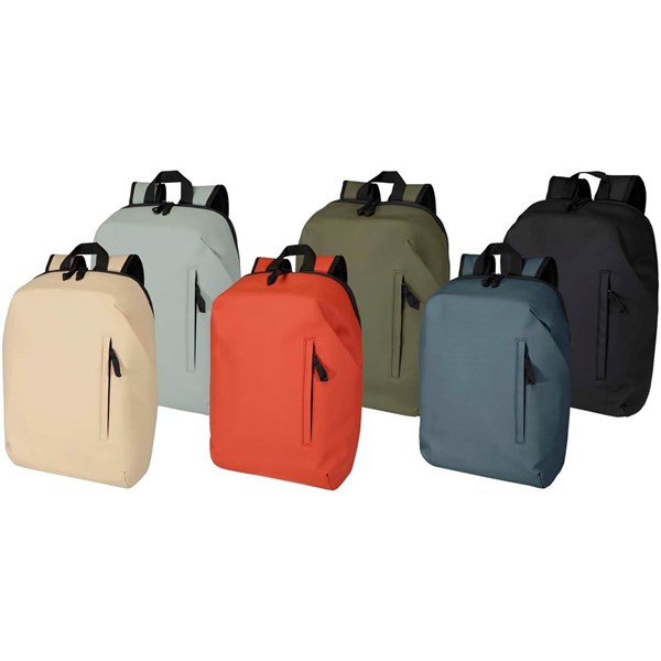 Obrázky: Černý rolovací batoh 18L na notebook 15″ z PU kůže, Obrázek 7