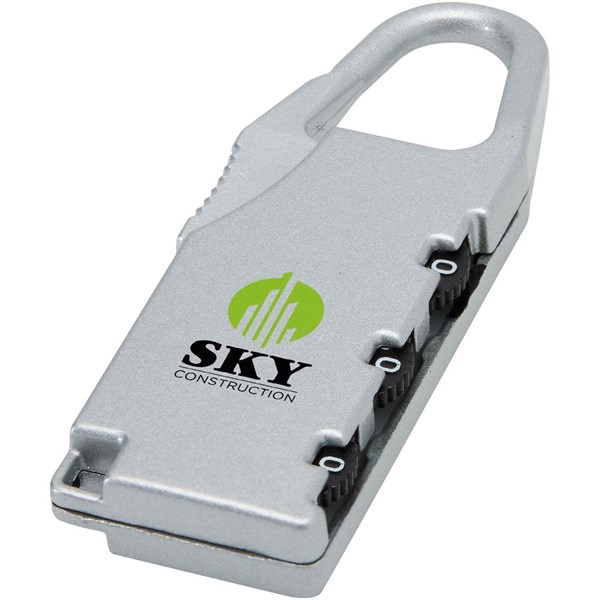 Obrázky: Kovový zámek na zavazadlo, šedý, Obrázek 5