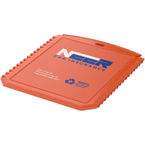 Obrázky: Obdélníková škrabka na led z rec. plastu, oranžová, Obrázek 5