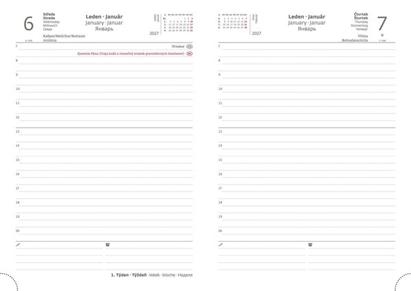 Obrázky: EKO 2027, denní A5 světle zelený diář, Obrázek 2