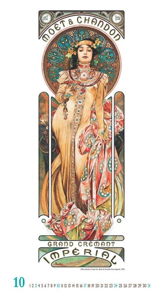 Obrázky: ALFONS MUCHA, nástěnný kalendář 330x600 mm, Obrázek 3