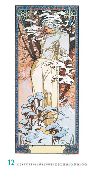 Obrázky: ALFONS MUCHA, nástěnný kalendář 330x600 mm, Obrázek 5