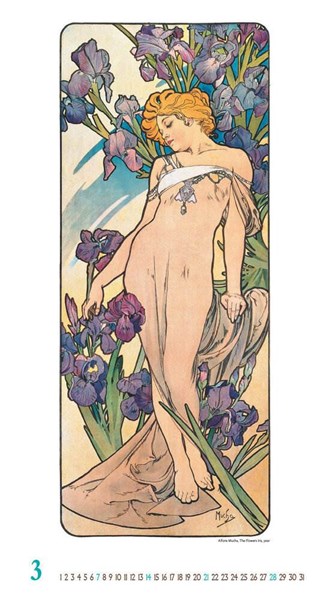 Obrázky: ALFONS MUCHA, nástěnný kalendář 330x600 mm, Obrázek 7