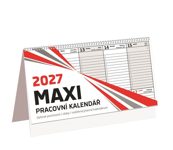 Obrázky: Stolní týdenní bezobrázkový kalendář MAXI