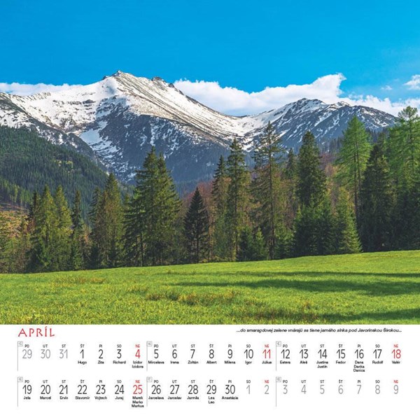 Obrázky: TATRY, nástenný kalendár 330x330 mm, Obrázek 8