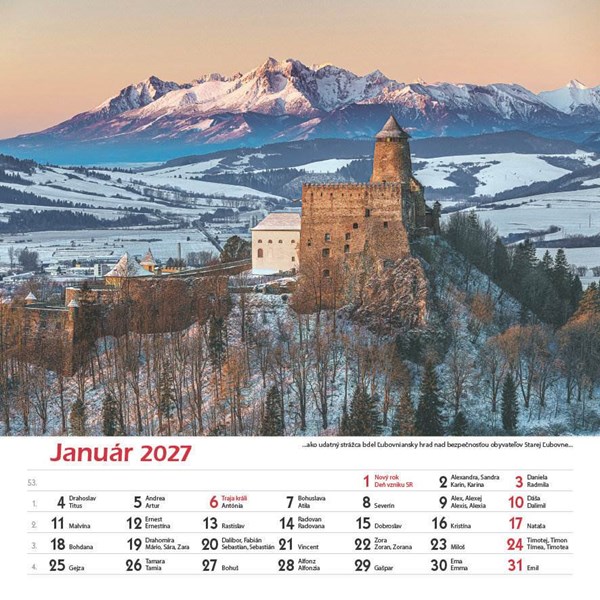 Obrázky: HRADY A ZÁMKY SLOVENSKA, nástenný kalendár 330x330 mm, Obrázek 2