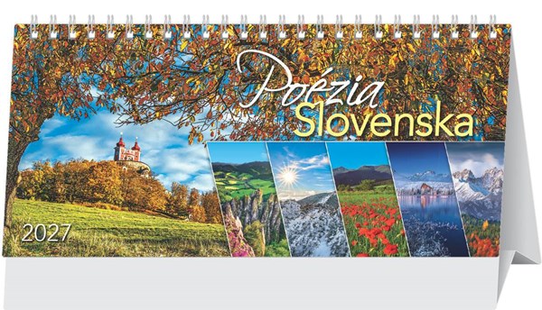 Obrázky: POÉZIA SLOVENSKA, stolový štrnásťdenný kalendár, 297x138 mm
