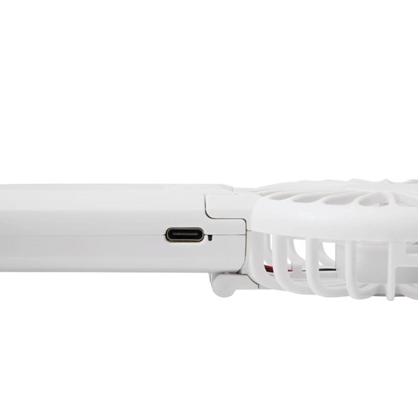 Obrázky: Přenosný skládací ventilátor s USB-C kabelem, bílý, Obrázek 5