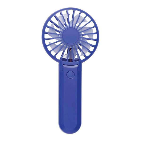 Obrázky: Přenosný skládací ventilátor s USB-C kabelem, modrý, Obrázek 2