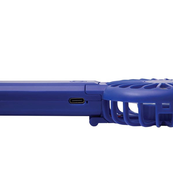 Obrázky: Přenosný skládací ventilátor s USB-C kabelem, modrý, Obrázek 5