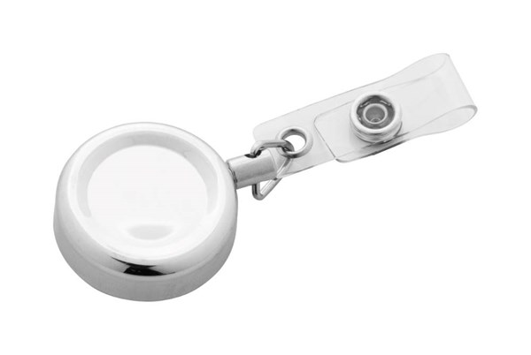 Obrázky: Kovový metal. roller klip se závěsem, stříbrný, Obrázek 2