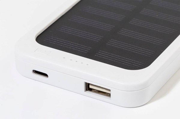 Obrázky: Powerbanka 4000 mAh z ABS se solární nab., bílá, Obrázek 5