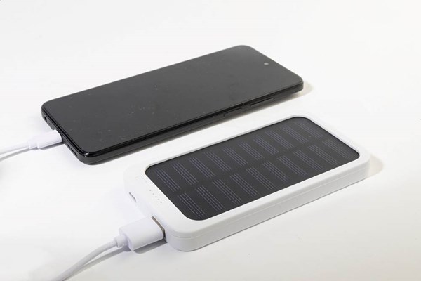 Obrázky: Powerbanka 4000 mAh z ABS se solární nab., bílá, Obrázek 6