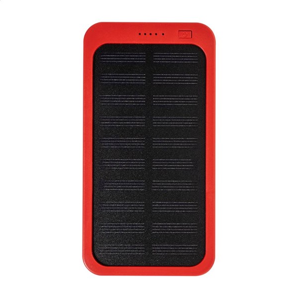 Obrázky: Powerbanka 4000 mAh z ABS se solární nab., červená, Obrázek 2