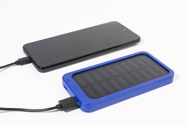 Obrázky: Powerbanka 4000 mAh z ABS se solární nab., modrá, Obrázek 6