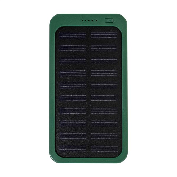 Obrázky: Powerbanka 4000 mAh z ABS se solární nab., zelená, Obrázek 2