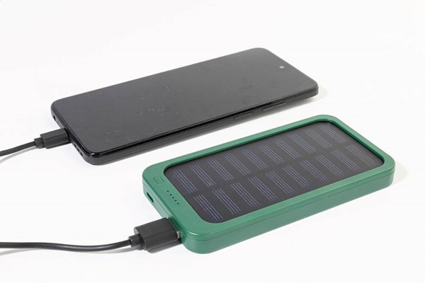 Obrázky: Powerbanka 4000 mAh z ABS se solární nab., zelená, Obrázek 6