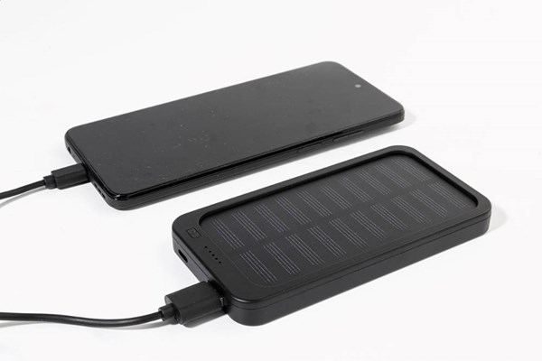 Obrázky: Powerbanka 4000 mAh z ABS se solární nab., černá, Obrázek 6