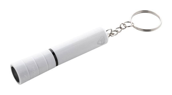 Obrázky: Mini svítilna s 1x LED světlem z rec. ABS, bílá