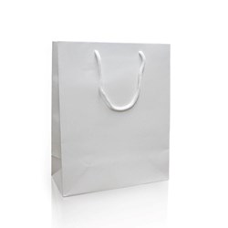 Obrázky: Papírová taška 25x11x31 cm,textil. šňůra, bílá lesk
