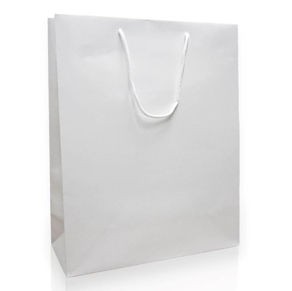 Obrázky: Papírová taška 32x13x40 cm,textil. šňůra, bílá lesk