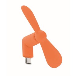 Obrázky: Oranžový přenosný USB-C ventilátor