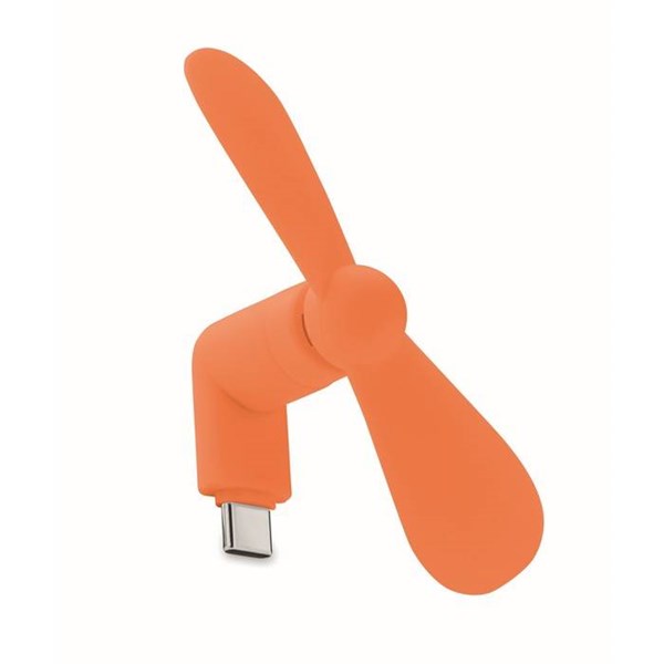 Obrázky: Oranžový přenosný USB-C ventilátor